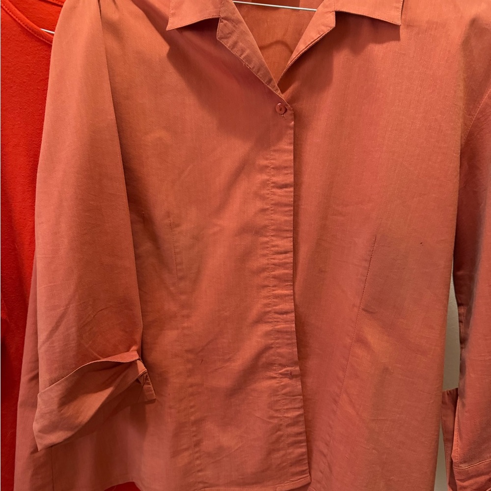 Women's Button Down Shirt - Coral